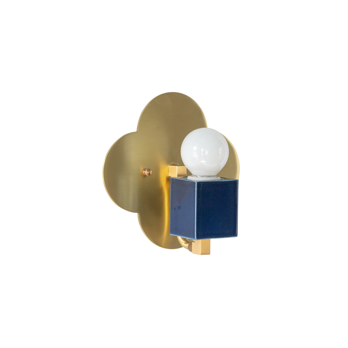 Navy Cube with Hewn Brass