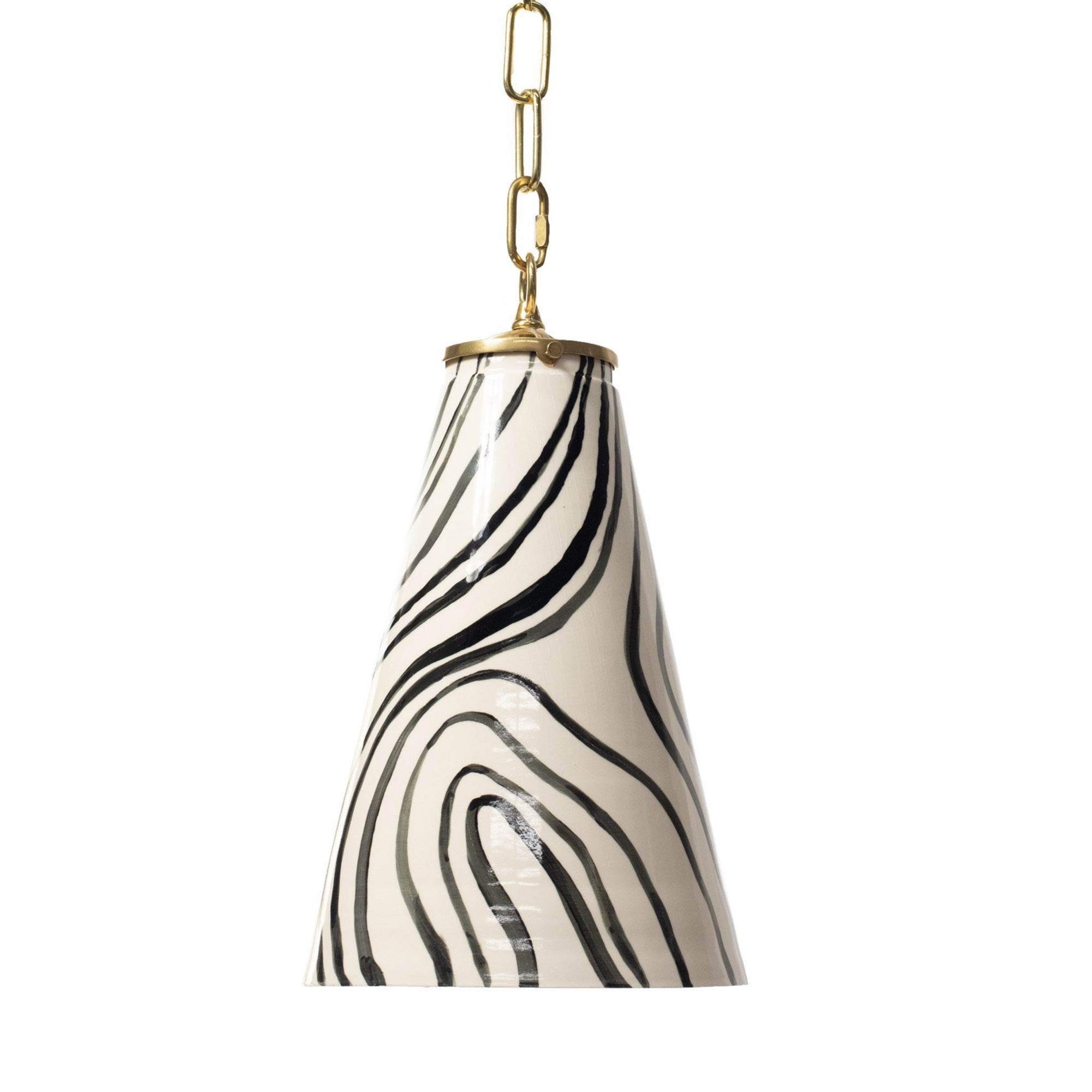 Black and White Swirl with Brass