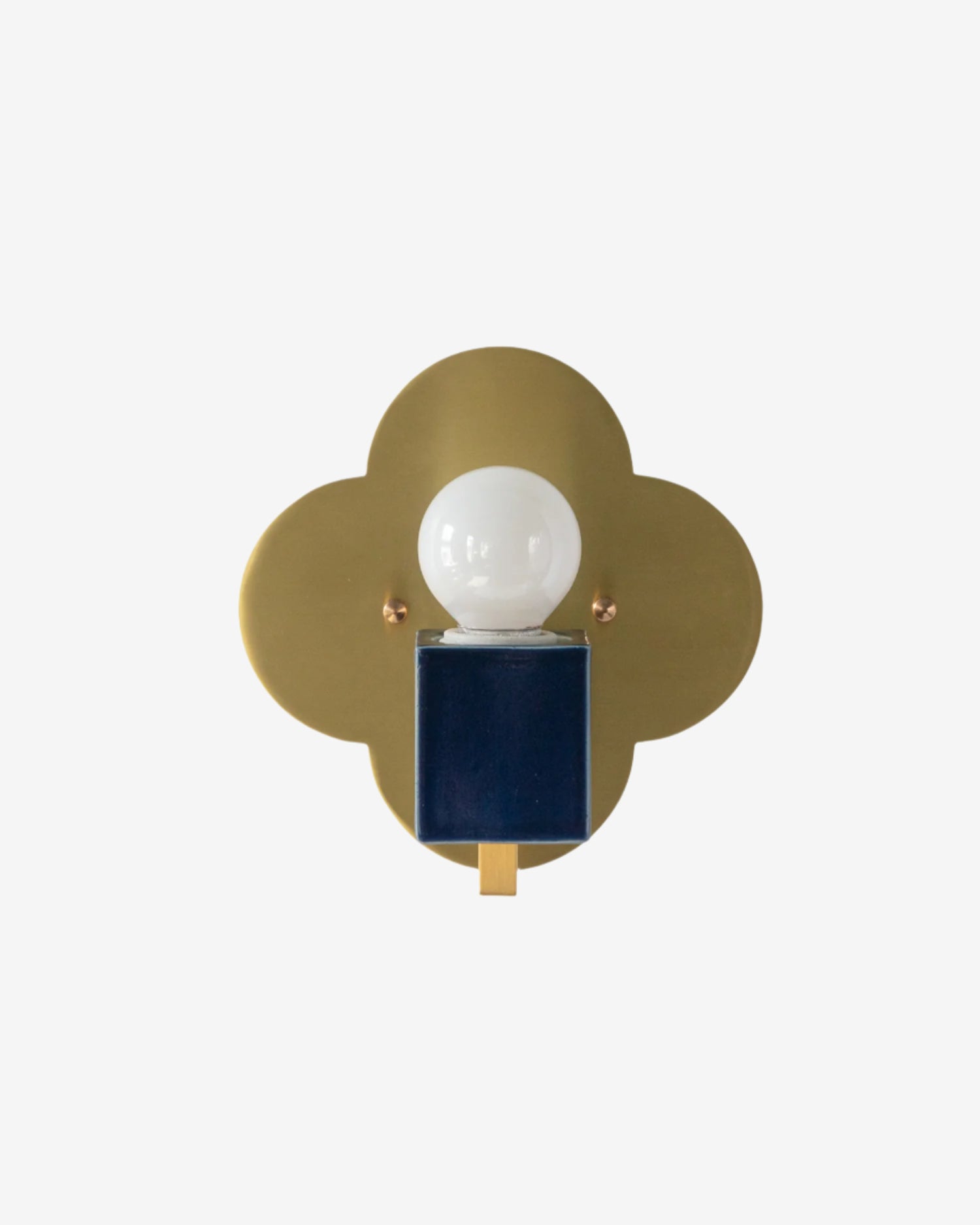 Navy Cube with Hewn Brass