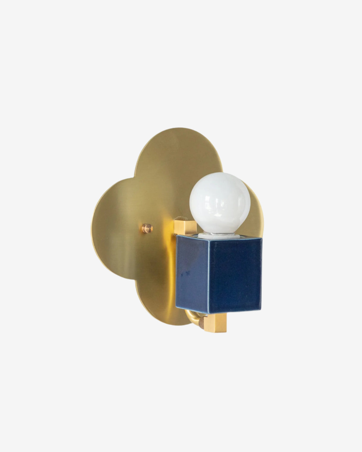 Navy Cube with Hewn Brass