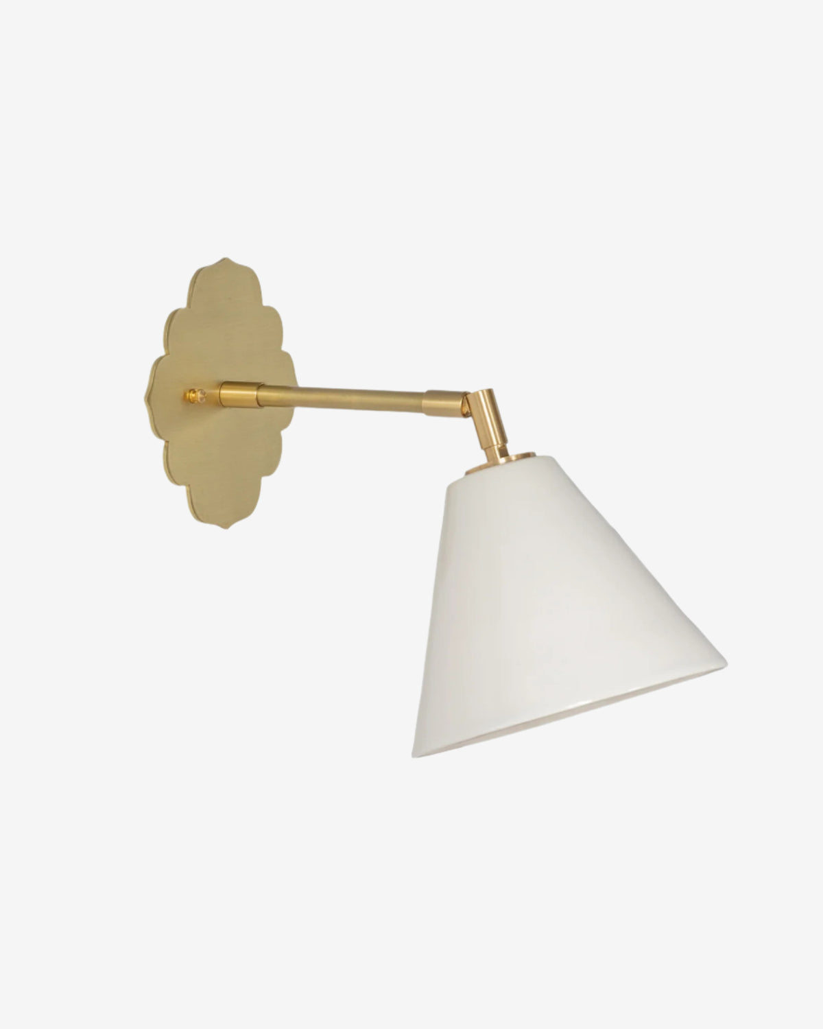 White with Hewn Brass